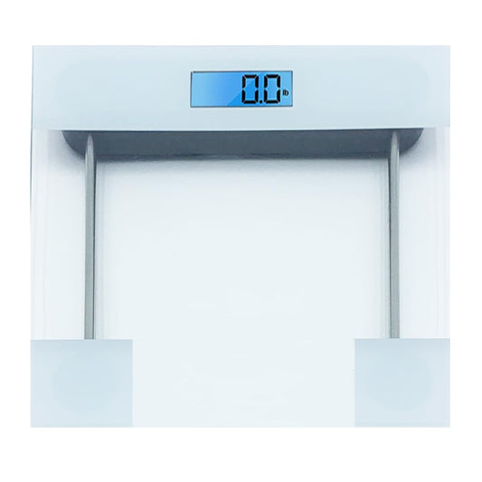 Cameo - Bathroom Scale For Body Weight, Bathroom Body Scale With A Large Lcd Backlight Display And Tempered Glass, Batteries Included, 400lbs (white)