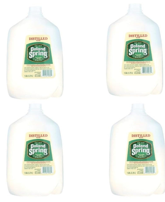 Poland Springs Distill Water - 1 Gallon Per Bottle - 4 Total Bottles (4 Total Gallons) Distill Water Water 128 Fl Oz (pack Of 4)