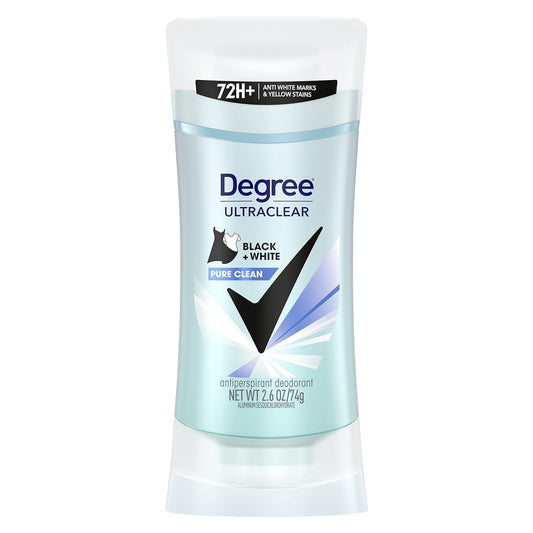 Degree Antiperspirant For Women Protects From Deodorant Stains Pure Clean Deodorant For Women 2.6 Oz, (pack Of 8)