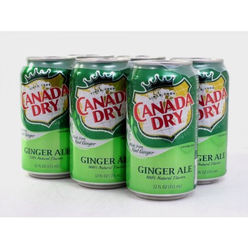 12- Cans Of Canada Dry Ginger Ale Soda 100% Natural Flavours 355ml, 12 Oz, Each Can. Made In Canada By Canada Dry