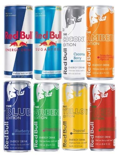 Red Bull Energy Drink Variety Pack, 3 Cans Each Of 8 Differtent Flavors 8.4 Fl Oz, Pack Of 24 Cans