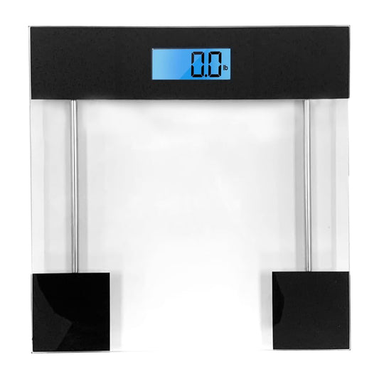 Cameo - Bathroom Scale For Body Weight. Bathroom Body Scale With A Large Lcd Backlight Display And Tempered Glass. Batteries Included, 400lbs (black)