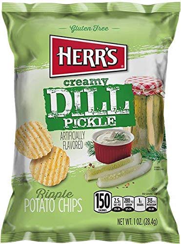 Herrs Herrs Creamy Dill Pickle Potato Chips 1 Oz. (pack Of 12)