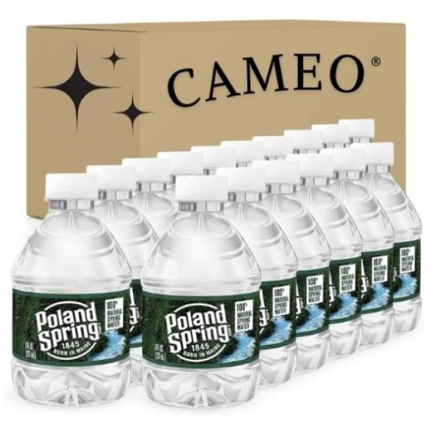 Cameo - Poland Springs 100% Natural Spring Water, 8 Fl Oz- 24 Pack