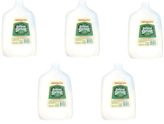 Poland Springs Distill Water - 1 Gallon Per Bottle - 5 Total Bottles (5 Total Gallons) Distill Water