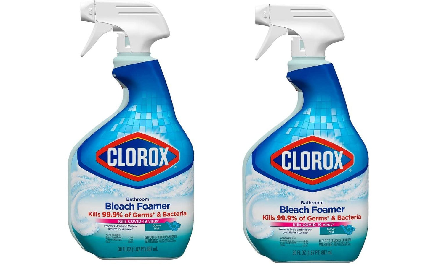 Clorox Bleach Foamer Bathroom Cleaner, 30 Fl Oz (pack Of 2)