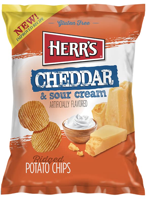 Herrs Potato Chips (herrs - Cheddar And Sour Cream Potato Chips, 2.75 Oz Pack Of 3)