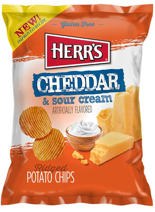 Herrs Potato Chips (herrs - Cheddar And Sour Cream Potato Chips, 2.75 Oz Pack Of 3)