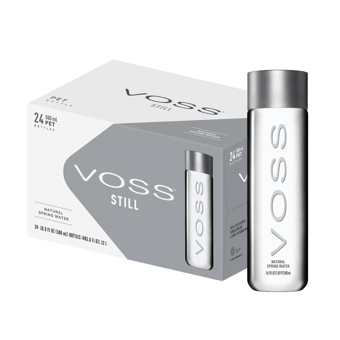 Voss Premium Still Bottled Natural Water - Bpa-free - High Grade Pet - Recyclable Plastic Water Bottles - Pure Drinking Water With Unique & Iconic Bottle Design - 24 Pack 16.9 Fl Oz (pack Of 24) Voss Still