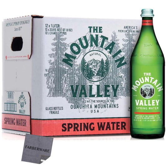 Mountain Valley Water, Spring Water, 12 Pack Case Glass Bottle 33.8 Fl Oz  1 Liter