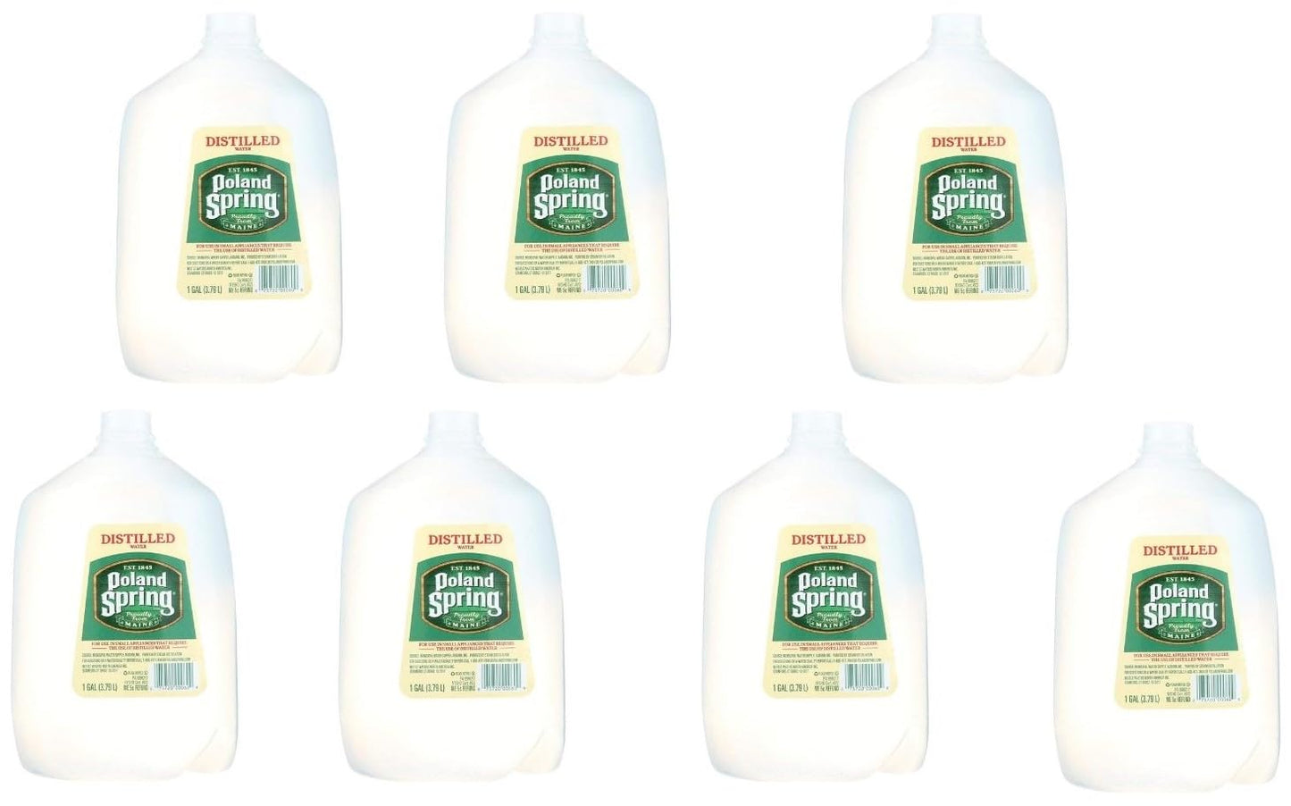 Poland Springs Distill Water - 1 Gallon Per Bottle - 7 Total Bottles (7 Total Gallons) Distill Water