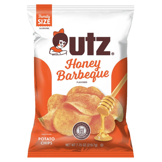 Utz Quality Foods Honey Barbeque Potato Chips, Family Size Bags (4-pack) Barbecue 7.75 Ounce (pack Of 4)