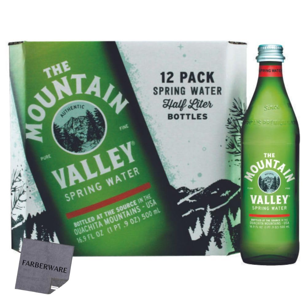 Mountain Valley Water, Spring Water, 12 Pack Case Glass Bottle 16.9 Fl Oz  500 Ml