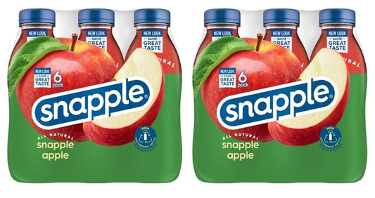 Snapple Apple All Natural Juice Drink Gluten Free 16 Fl Oz 100% Recycled Plastic Bottle 12pack