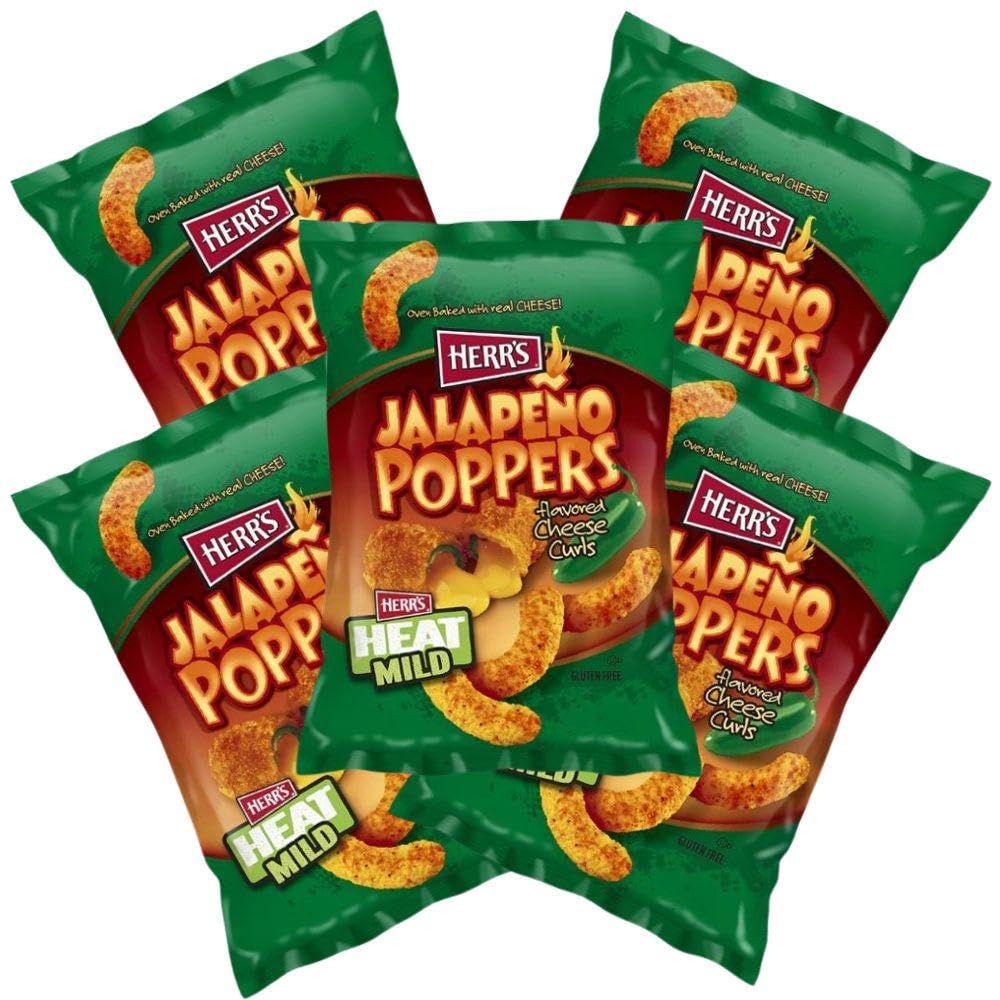 Cameo - Herrs Jalapeno Popper Cheese Curls, 1 Oz. Bag (36 Pack) 1 Ounce (pack Of 36)