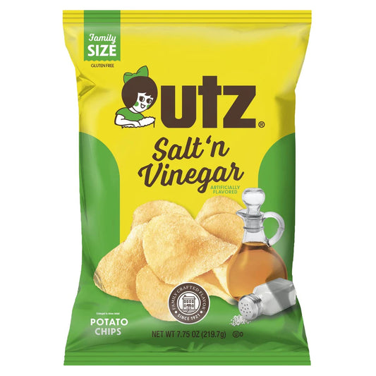 Utz Quality Foods Saltn Vinegar Potato Chips, Family Size Bags (3-pack) 7.75 Ounce (pack Of 3)