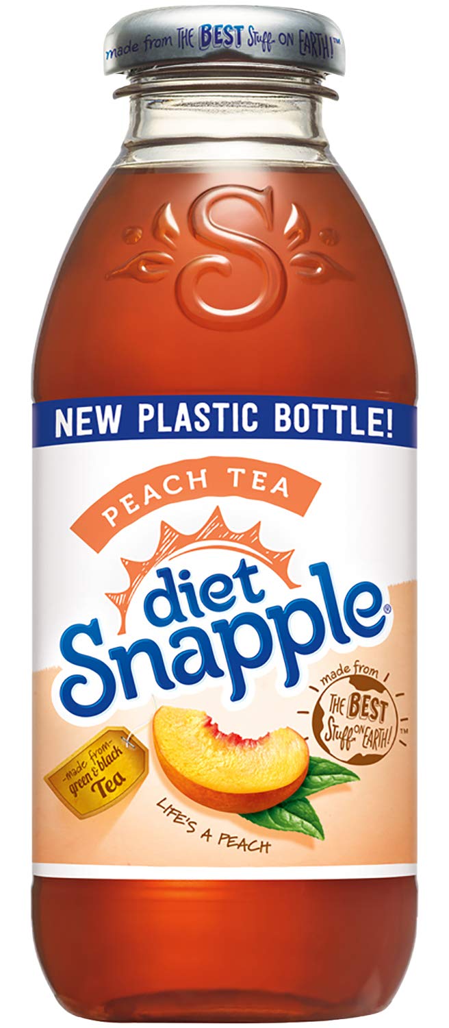 Diet Snapple - Diet Peach Tea - 16 Oz (9 Plastic Bottles) Peach,diet Peach Tea 16 Fl Oz (pack Of 9)