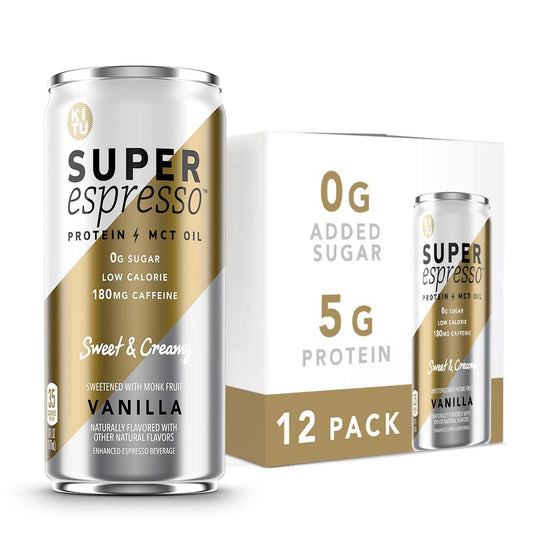 Cameo Espresso, Sugarfree Keto Coffee Cans (0g Sugar, 5g Protein, 40 Calories) Vanilla 6 Fl Oz, 24 Pack  Iced Coffee, Canned Coffee