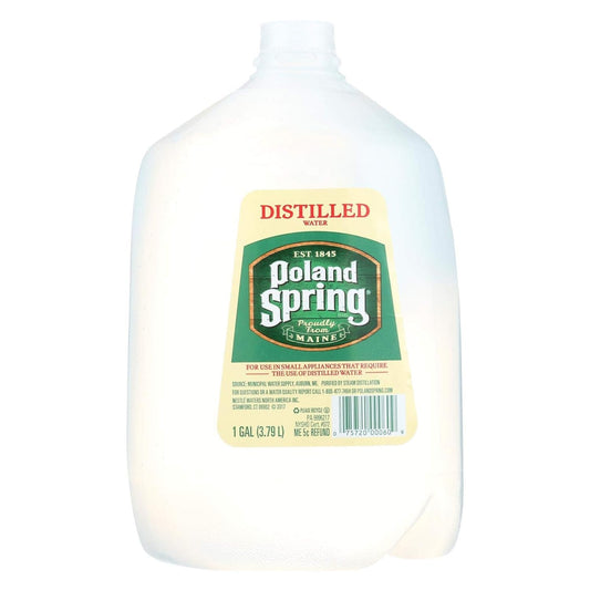 Poland Springs Water Distilled, 1 Gallon - 8 Total Bottles (8 Total Gallons)