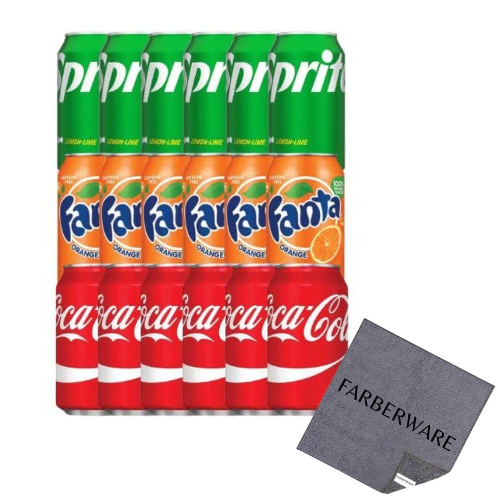 Cameo - Multi Flavor Soda Variety Pack  Soft Drink Assortment Of Sprite, Fanta & Coke  Home & Office Fridge Kit Of Mix Pop Beverages 12oz. (18 Pack)