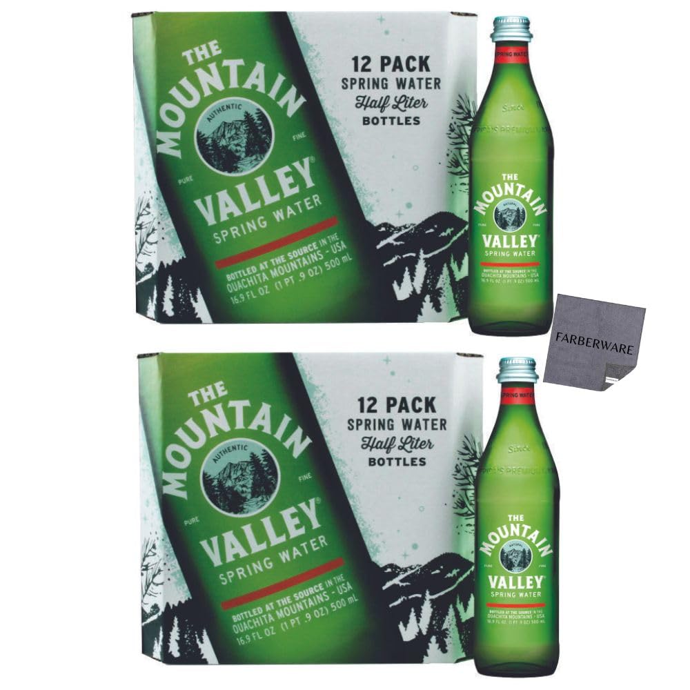 Mountain Valley Water, Spring Water, 24 Bulk Pack Case Glass Bottle 16.9 Fl Oz  500 Ml