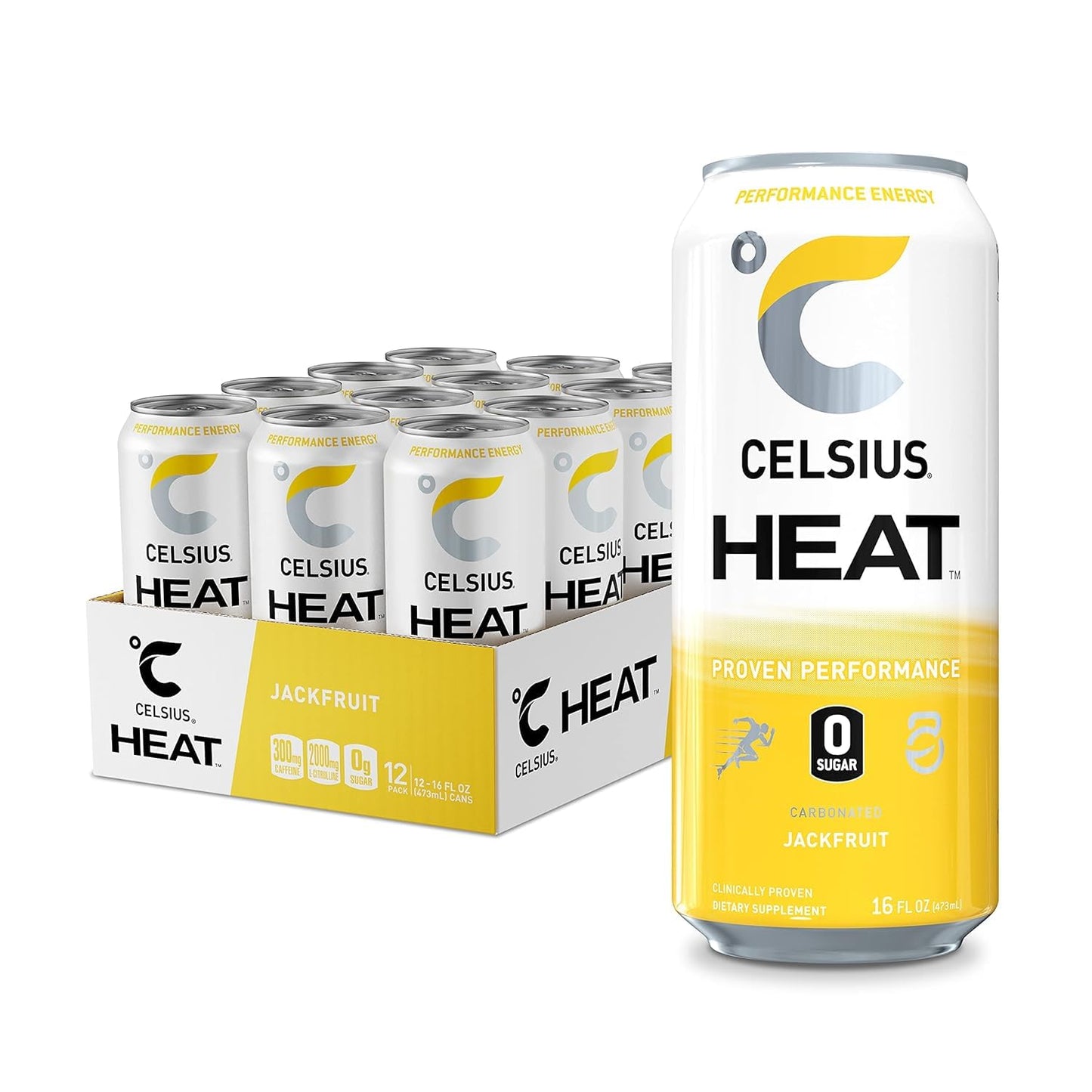 Celsius Heat Performance Energy Drink, Jackfruit Flavor (pack Of 24) 384 Oz