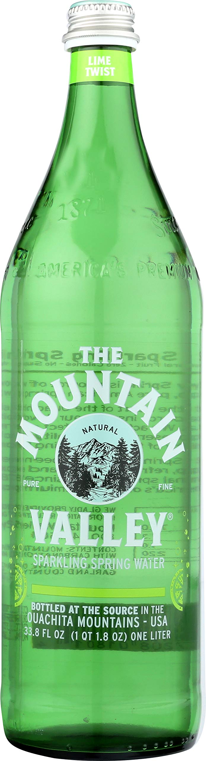 The Mountain Valley Lime Sparkling Spring Water, 1 Liter -- 12 Per Case Lime 33.82 Fl Oz (pack Of 12)