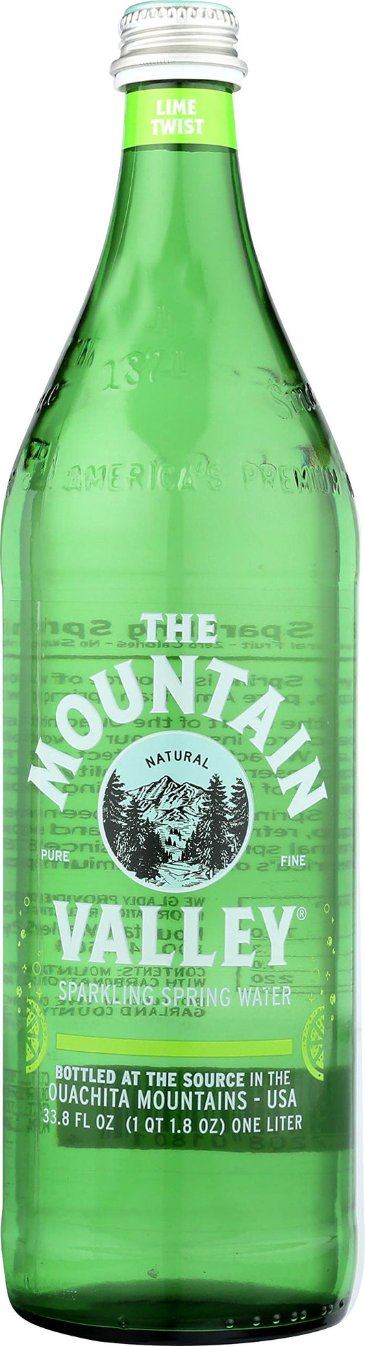 The Mountain Valley Lime Sparkling Spring Water, 1 Liter -- 12 Per Case Lime 33.82 Fl Oz (pack Of 12)