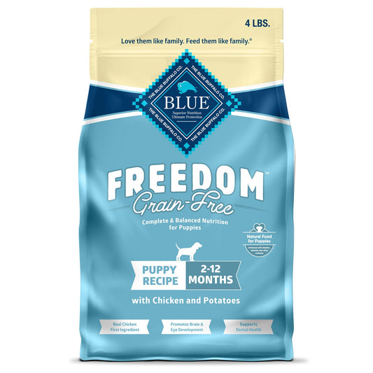 Blue Buffalo Freedom Grain-free Puppy Dry Dog Food With Dha, Complete & Balanced Nutrition For Puppies, Made In The Usa With Natural Ingredients, Chicken & Potatoes, 4-lb. Bag Chicken 4 Pound (pack Of 1)