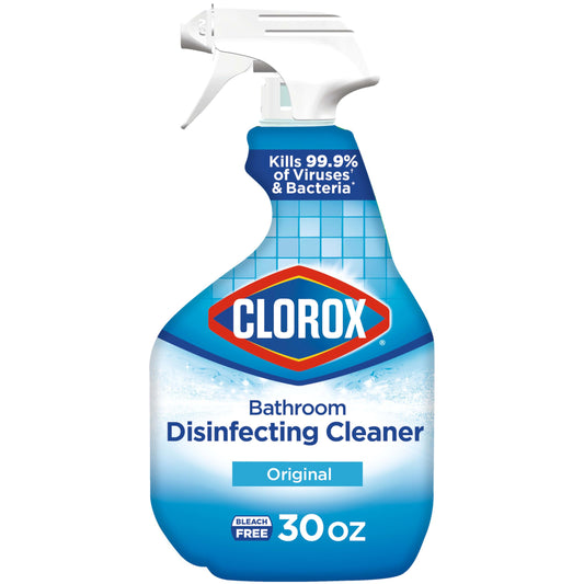 Clorox Disinfecting Bathroom Cleaner, Bleach Free 30 Ounce Spray Bottle