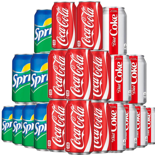 Cameo - Top 3 Soda Can Bundle Care Package (8) Coca Cola, (7) Sprite, (7) Diet Coca Cola  12oz. (22 Pack)