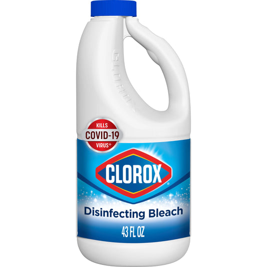 Clorox Disinfecting Bleach, Concentrated Formula, Regular - 43 Ounce Bottle (package May Vary)