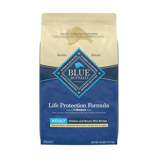 Blue Buffalo Life Protection Formula Natural Adult Dry Dog Food, Chicken And Brown Rice 30-lb Chicken & Brown Rice 30 Pound (pack Of 1)