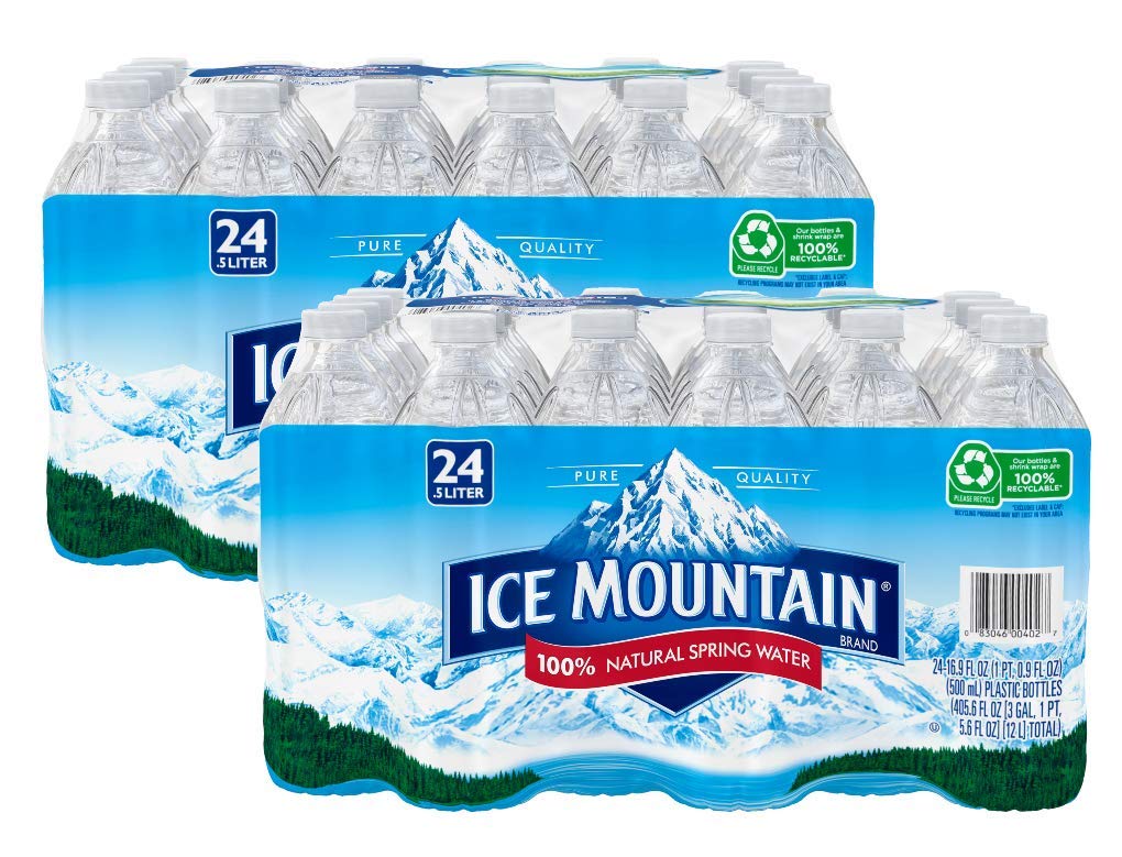 Ice Mountain Natural Spring Water 16.9 Fl Oz - 2 Cases (48 Pack)