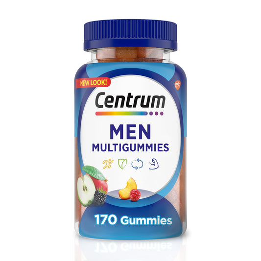 Centrum Multigummies Gummy Multivitamin For Men, Multivitaminmultimineral Supplement With Selenium, Antioxidants And Vitamin D3, Assorted Fruit Flavor - 170 Count 170 Count (pack Of 1)