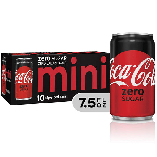 Coca-cola Zero Sugar Mini-cans, 7.5 Fl Oz (pack Of 24)