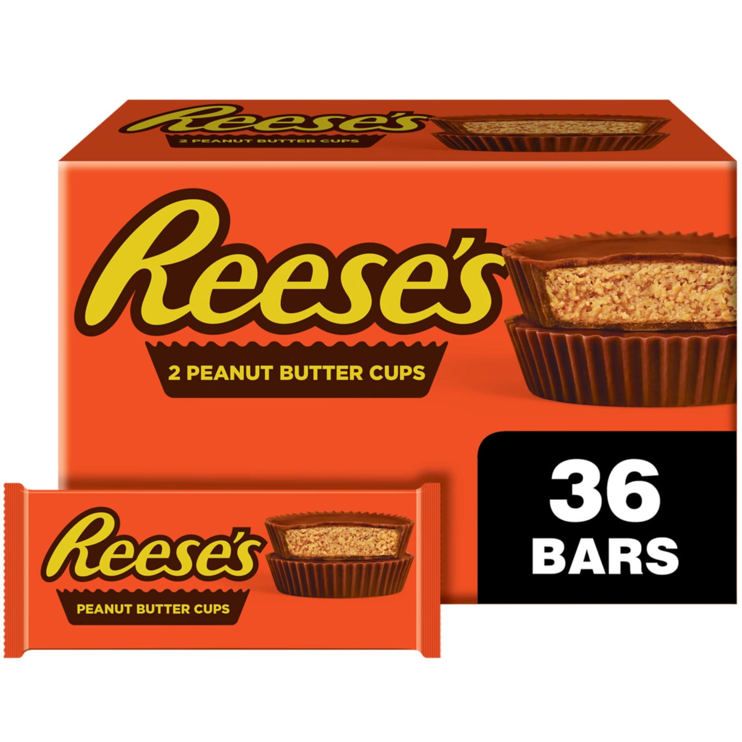 Reeses Milk Chocolate Peanut Butter Cups, Candy Packs, 1.5 Oz (36 Count) 1.5 Ounce (pack Of 36)