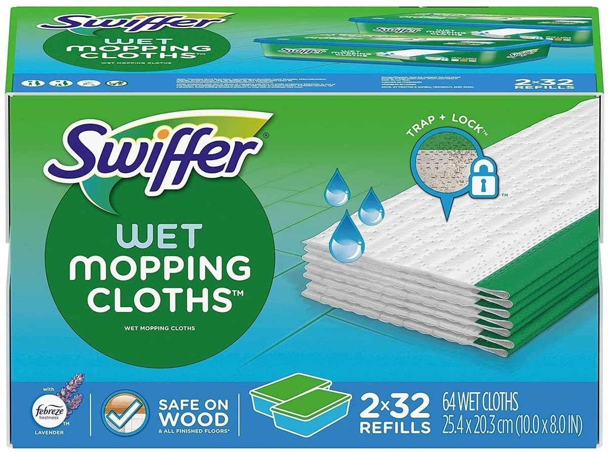 Swiffer Sweeper Wet Refills, (64 Count) - Lavender & Vanilla Comfort