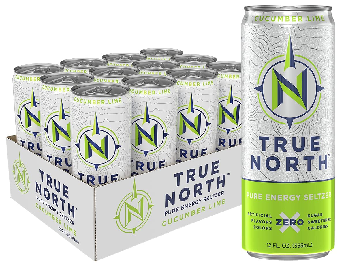 True North Pure Energy Seltzer, Cucumber Lime, 12 Fl Oz (pack Of 12)