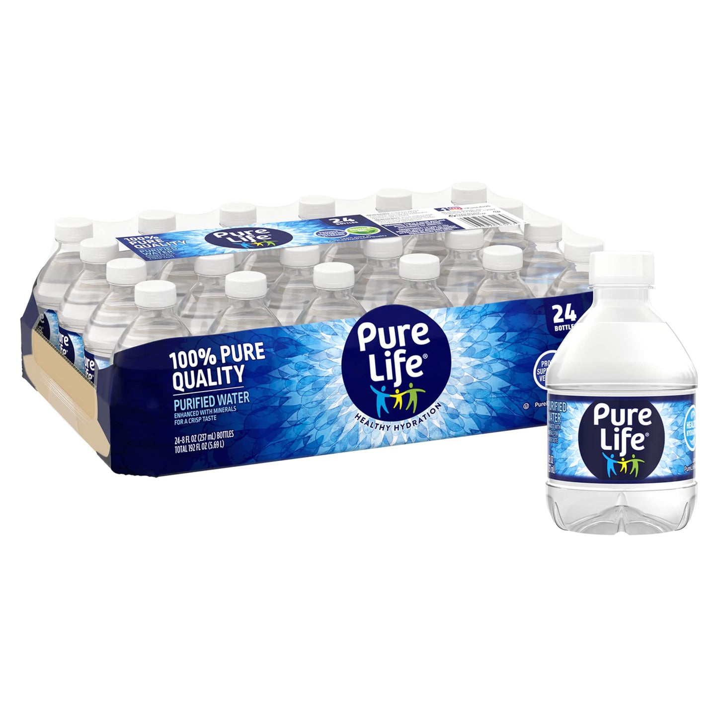 Pure Life, Purified Water, 8 Fl Oz, Plastic Bottled Water, 24 Pack Purified 8 Fl Oz (pack Of 24)