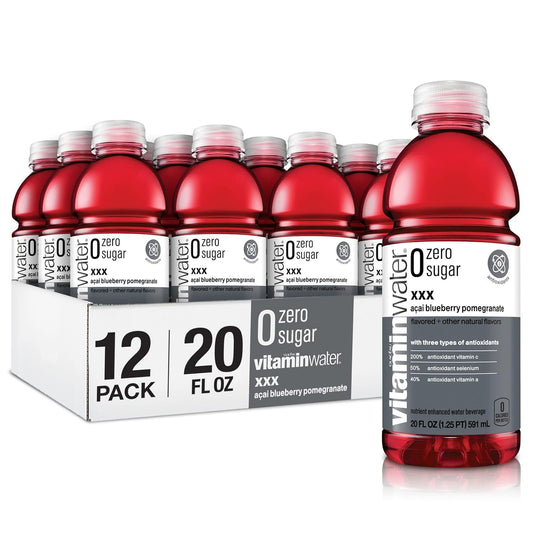 Vitaminwater Xxx, Electrolyte Enhanced Water Wvitamins, Aai-blueberry-pomegranate Drinks, 20 Fl Oz,48 Pack