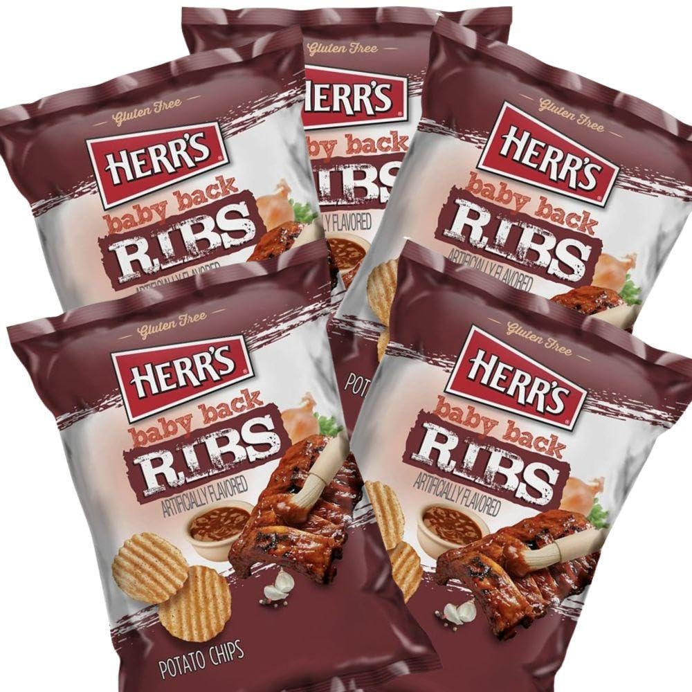 Cameo - Herrs Baby Back Ribs Potato Chips, 1 Oz. Bag (12 Pack) 1 Ounce (pack Of 12)