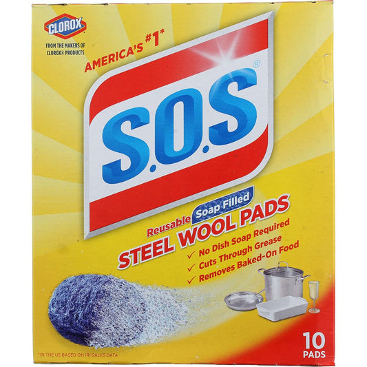 S.o.s Steel Wool Soap Pads (2 Packs Of 10, Total 20)