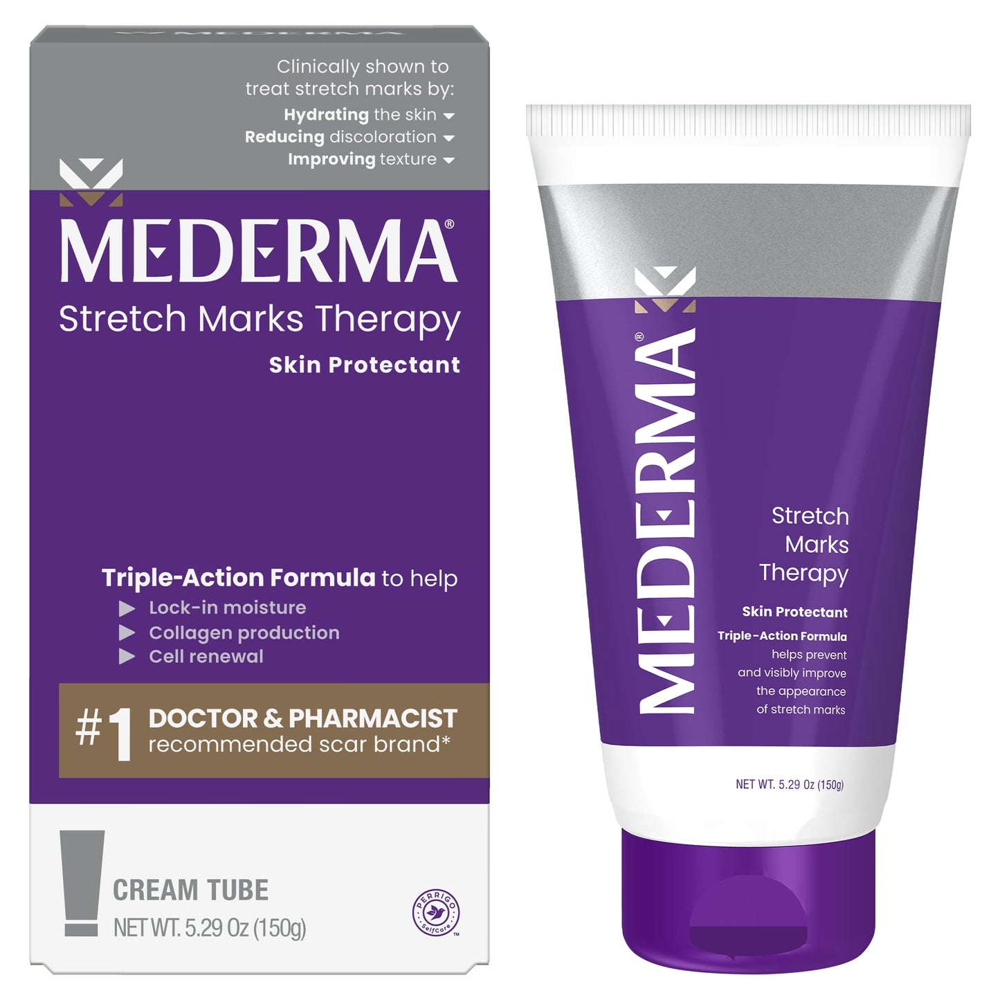 Mederma Stretch Marks Therapy, Helps Prevent And Treat Stretch Marks, Safe To Use When Pregnant, Pregnancy Skin Care, 5.29 Oz (150g) 150g - New Label Therapy