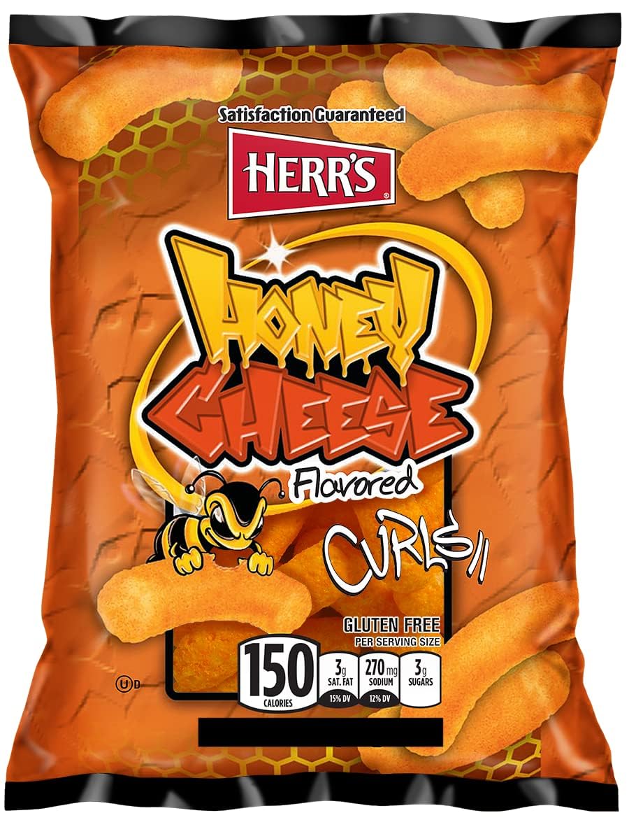 Herrs - Honey Cheese Curls, 1 Oz Pack Of 7 Bags