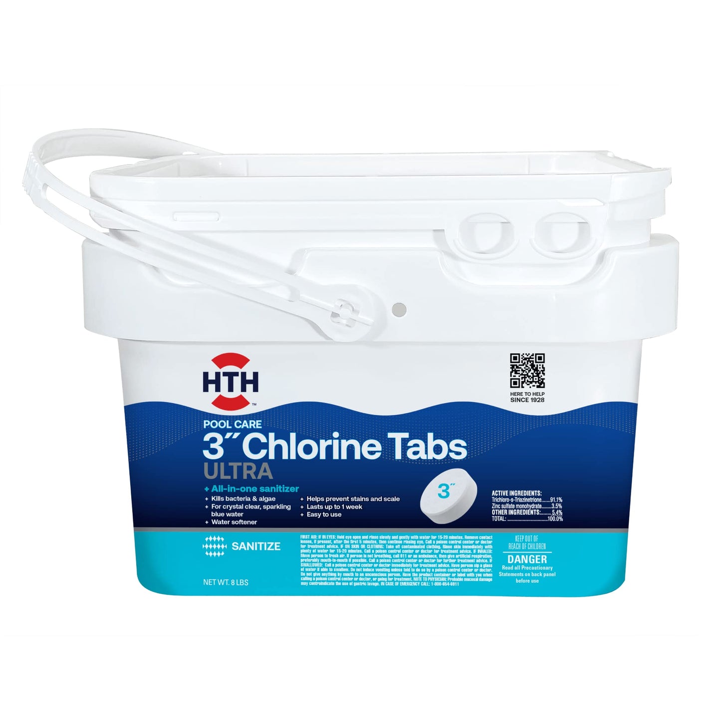 Hth 42056w Swimming Pool Care 3 Chlorine Tabs Ultra, Individually Wrapped Tablets, 8lb Ultra Tablets 8 Lb