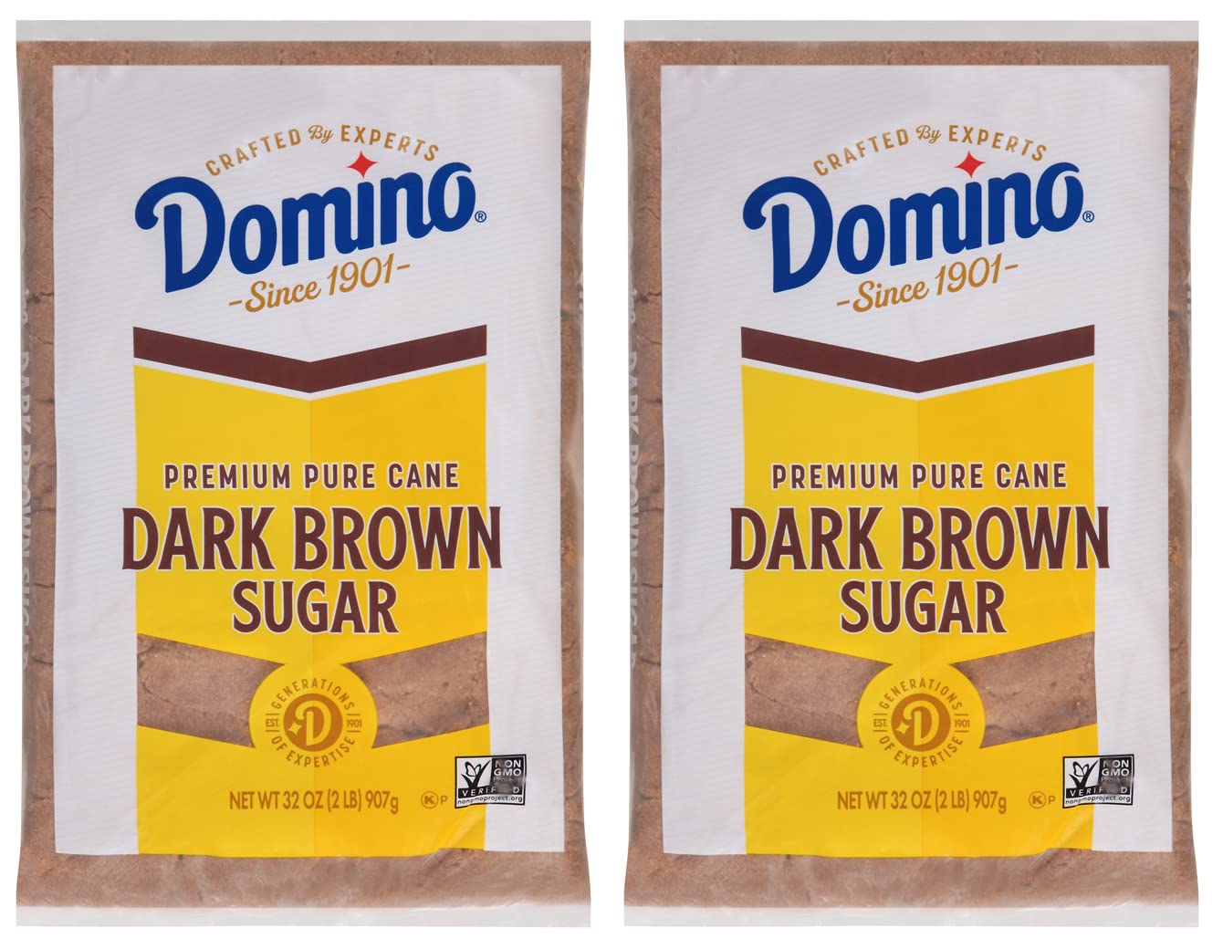 Domino Premium Pure Cane Dark Brown Sugar, 4 Lb Ecommerce Pack (2 Lb Bags, Pack Of 2) 2 Pound (pack Of 2)