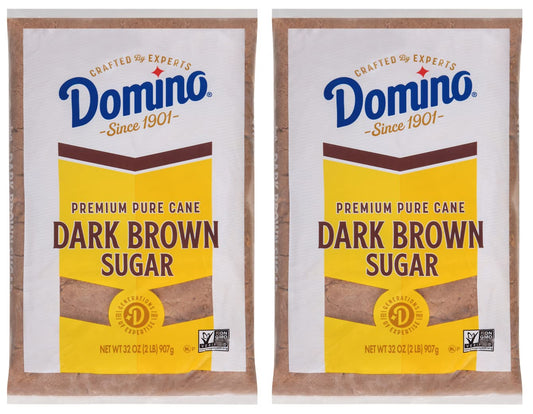 Domino Premium Pure Cane Dark Brown Sugar, 4 Lb Ecommerce Pack (2 Lb Bags, Pack Of 2) 2 Pound (pack Of 2)