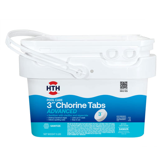 Hth 42052 Swimming Pool Care 3 Chlorine Tabs Advanced, Swimming Pool Chlorinating Sanitizer, 5lb 5 Lbs Loose Tablets