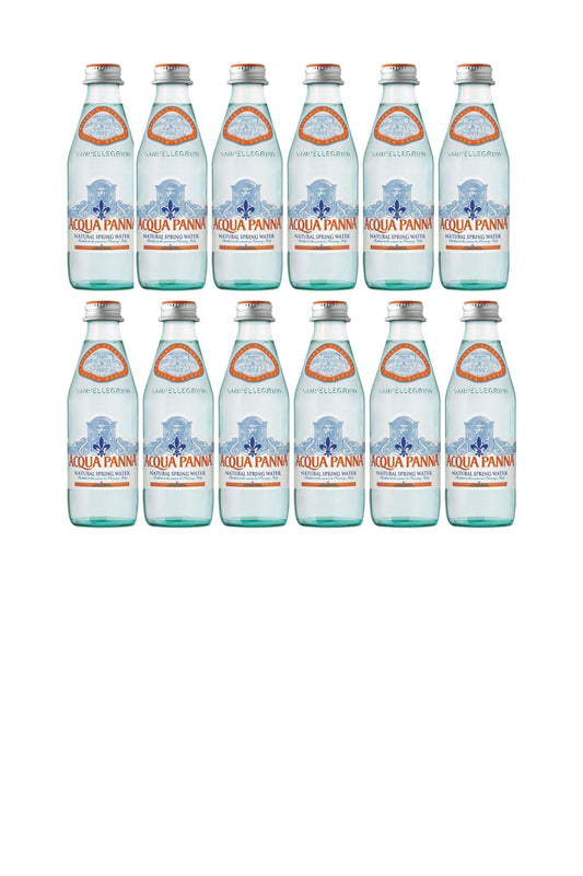 Cameo Selection - Acqua P Natural Spring Water, 8.45 Fl Oz Glass Water Bottles (12 Pack) No Flavor 8.45 Fl Oz (pack Of 12)